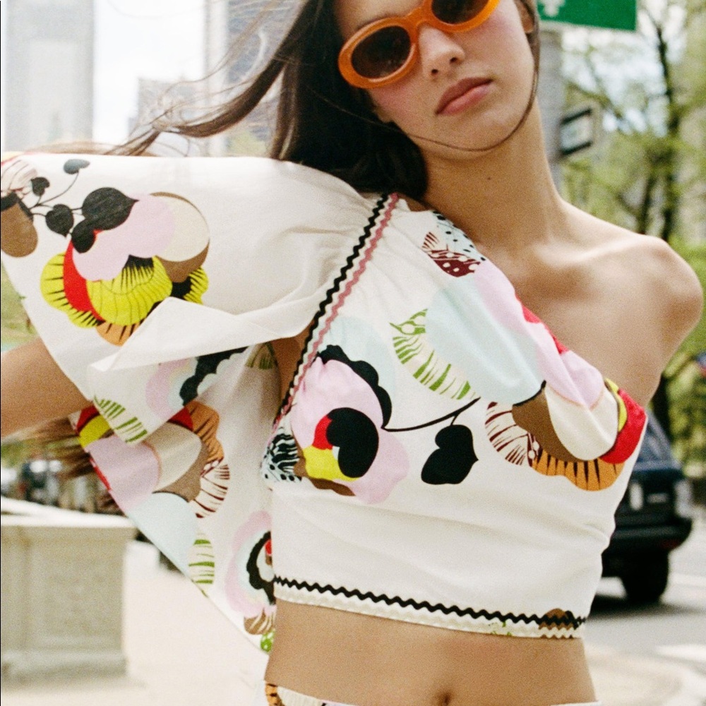 Zara Printed Asymmetric Top